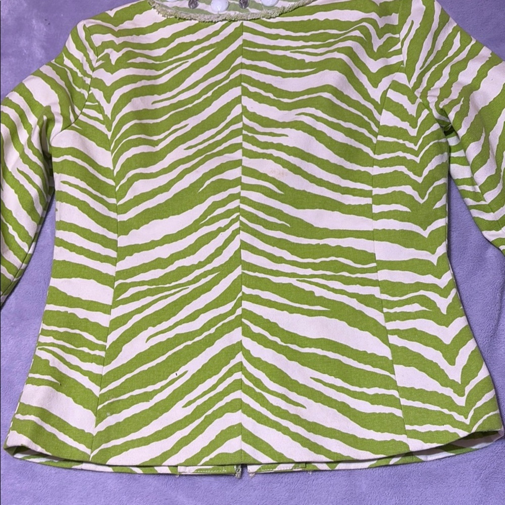 Berek S Green Zebra Jacket Rhinestone - Picture 9 of 10